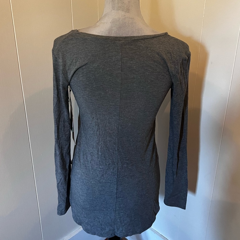 NWT Halogen Long Sleeve T-Shirt, Heather Gray, Size XXS - Picture 2 of 6